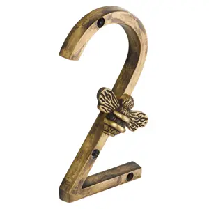 Brass Bee Door Number Heritage 2 - image 1