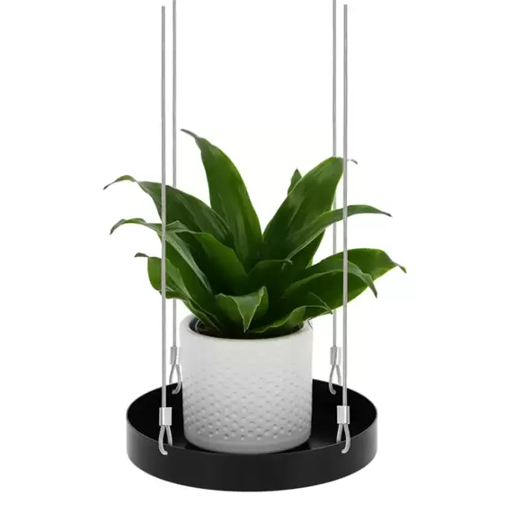 Round Hanging Plant Tray - Black (S) - image 3