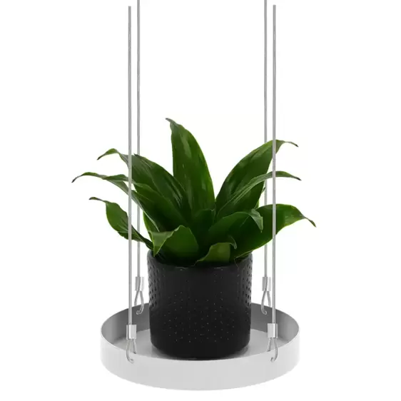 Round Hanging Plant Tray - White (S) - image 4