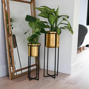 Ivyline Calla Antique Gold Planter and Stand -  Small - image 2