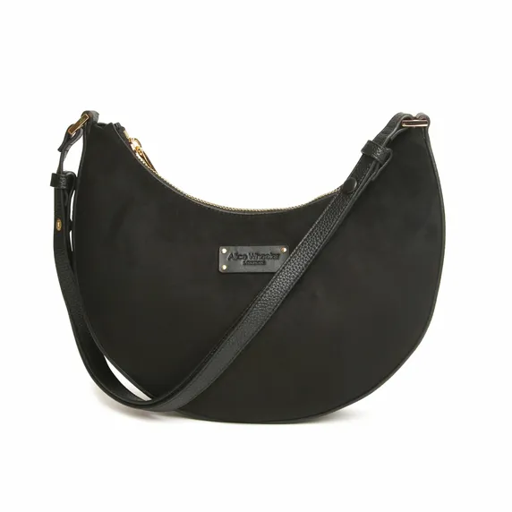 Alice Wheeler Kensington Suede Shoulder & Crossbody Bag - Black - image 1