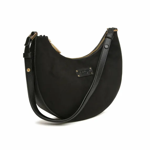 Alice Wheeler Kensington Suede Shoulder & Crossbody Bag - Black - image 2