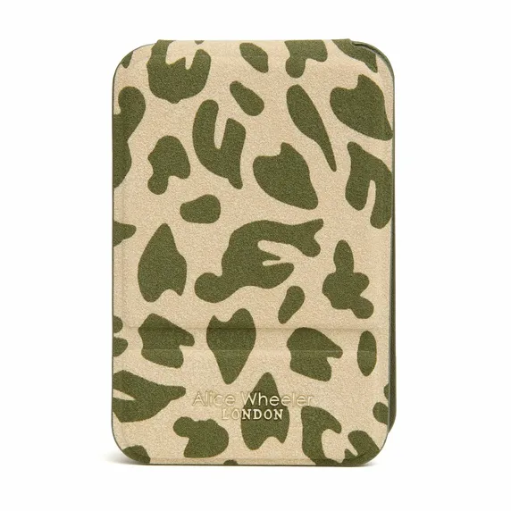 Alice Wheeler Mini Folding Mirror - Olive Leopard Print - image 2
