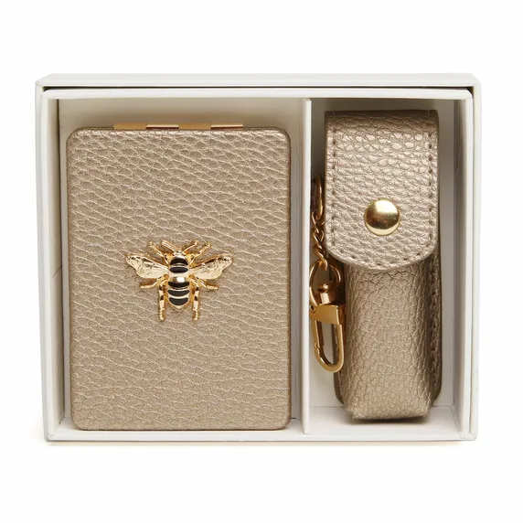 Alice Wheeler Mirror & Lipstick Holder Gift Set - Bronze - image 2