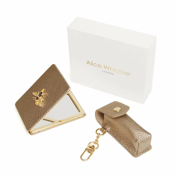 Alice Wheeler Mirror & Lipstick Holder Gift Set - Bronze - image 3