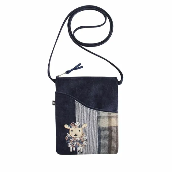 Applique Navy Sheep Sling Bag