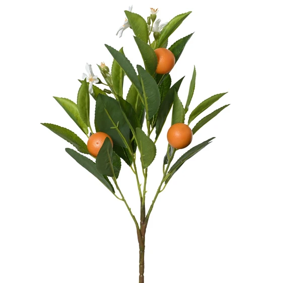Artificial Citrus and Flower Stem - Orange