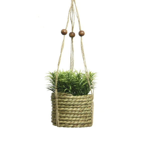 Artificial Plant in Hanging Woven Pot - image 2