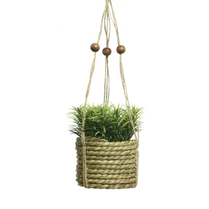 Artificial Plant in Hanging Woven Pot - image 2