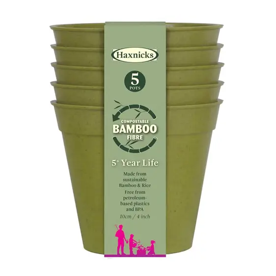 Bamboo Pot 4" Sage Green Pack of 5