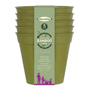 Bamboo Pot 5" Sage Green Pack of 5