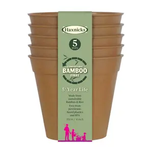 Bamboo Pot 4" Terracotta Pack of 5