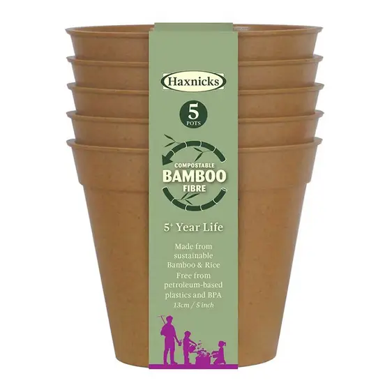 Bamboo Pot 5" Terracotta Pack of 5