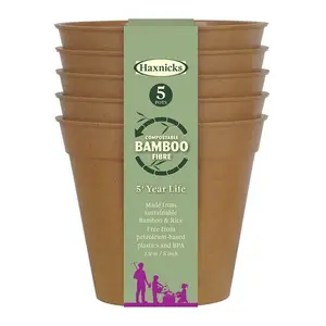 Bamboo Pot 5" Terracotta Pack of 5