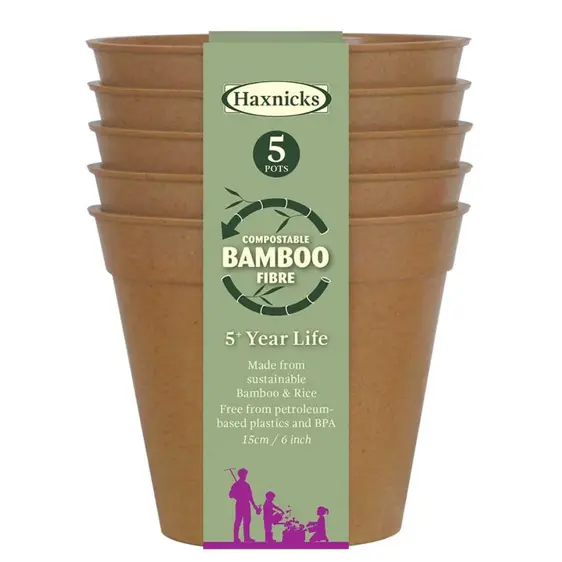 Bamboo Pot 6" Terracotta Pack of 5
