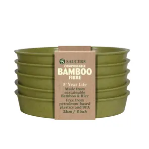 Bamboo 5" Sage Green Saucer Pack of 5