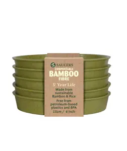 Bamboo 6" Sage Green Saucer Pack of 5