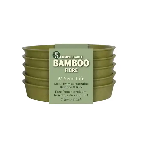 Bamboo Saucer 3" Sage Green Pack Of 5