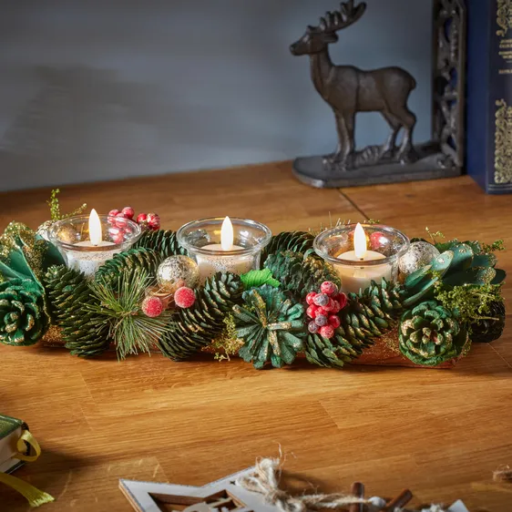 Bauble Pine Candle Holder - Trio