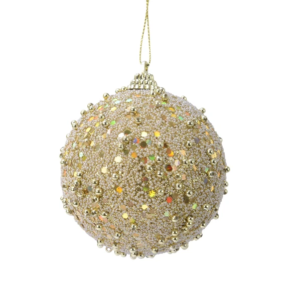 Bead & Sequin Champagne Gold Bauble