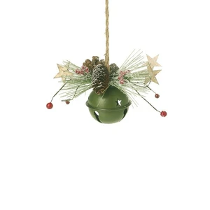 Bell & Pinecones Hanging Decoration - Green