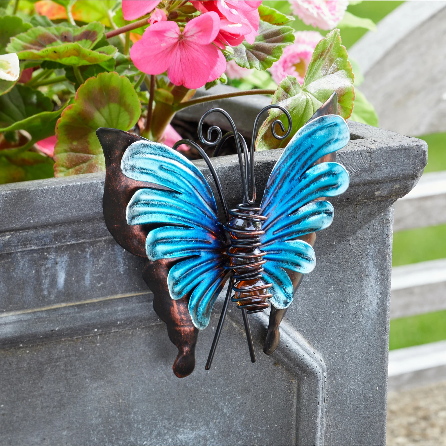 Arterameferro Wrought Iron Butterfly Clothes Hanger – Two Seater Wall Mount – Multicolor, Italian Made