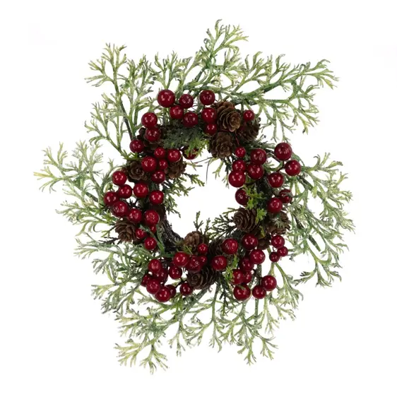 Berry & Cypress Artificial Candle Ring