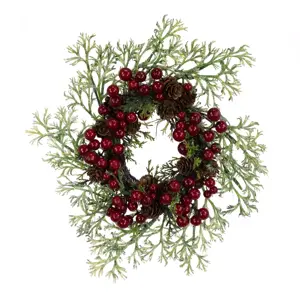 Berry & Cypress Artificial Candle Ring