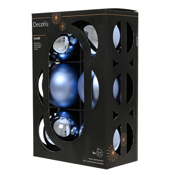 Blue Dawn Bauble Set - 6