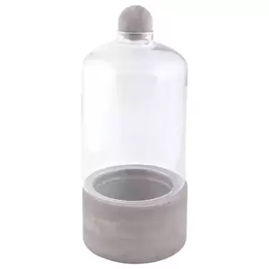 Bottle Terrarium Planter with Concrete Base - Large - image 1