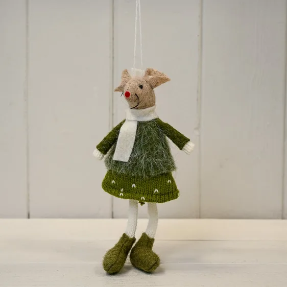 Boucle Dress Mouse Hanging Decoration