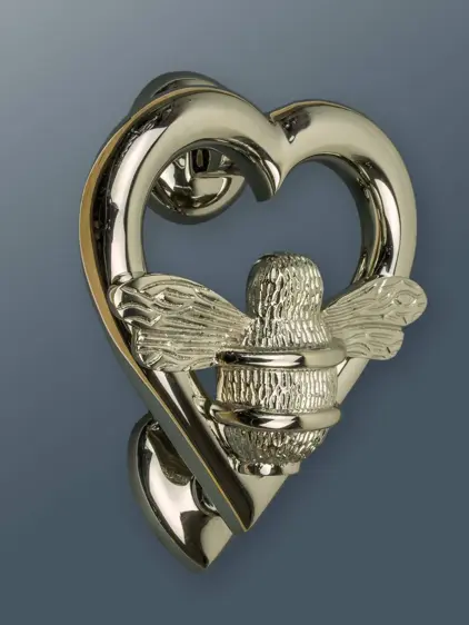 Brass Bee Door Knockers Heart Nickel