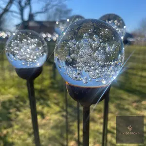 Bubble Glass Orb Garden Stake