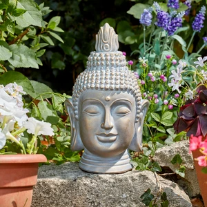 Buddha Head Garden Ornament - Medium
