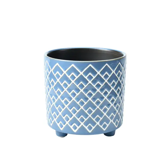 Burgon & Ball Bilbao Blue Glazed Pot - Large - image 1