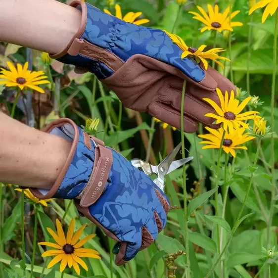 Burgon & Ball Oak Leaf Gloves - Navy S/M - image 1