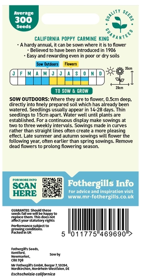 Californian Poppy Carmine King Seeds - image 2