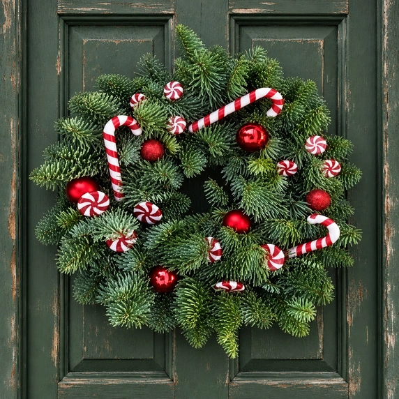 Candy Cane Wreath - 10" - image 1