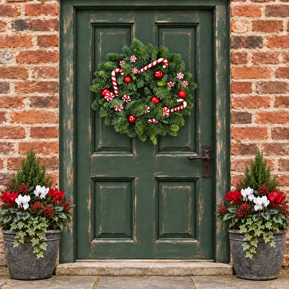 Candy Cane Wreath - 10" - image 2