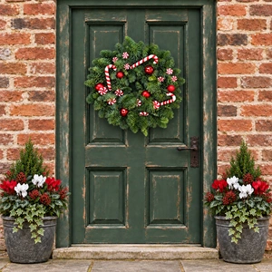 Candy Cane Wreath - 10" - image 2