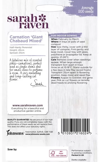 Carnation Giant Chabaud Mixed - image 2