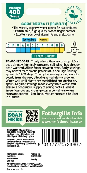 Carrot Resistafly Tozresis F1 Seeds - image 2
