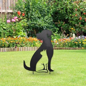 Cat & Dog Shadow Decorative Stake - image 1