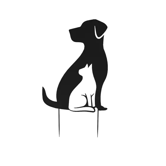 Cat & Dog Shadow Decorative Stake - image 2