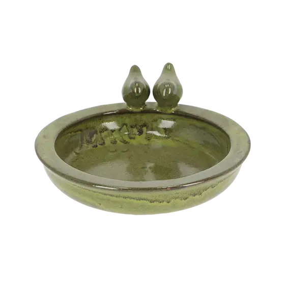 Ceramic Bird Bath - Green - image 2