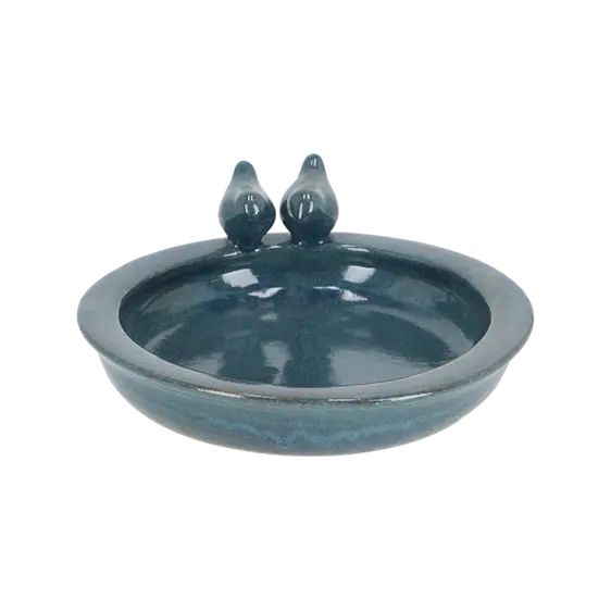 Ceramic Bird Bath - Petrol Blue - image 2