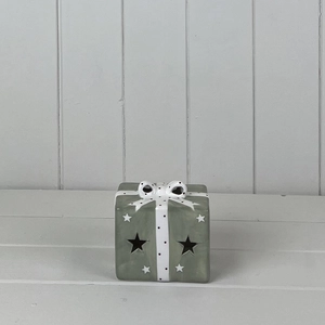 Ceramic Illuminated Present Decoration - Green