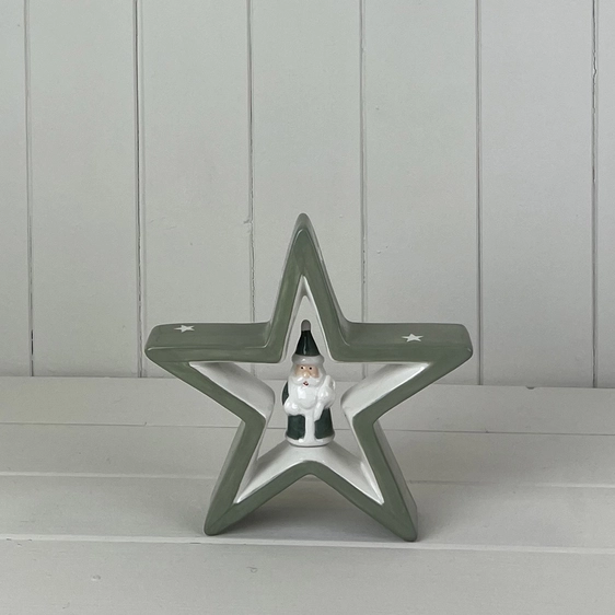 Ceramic Santa Star Decoration