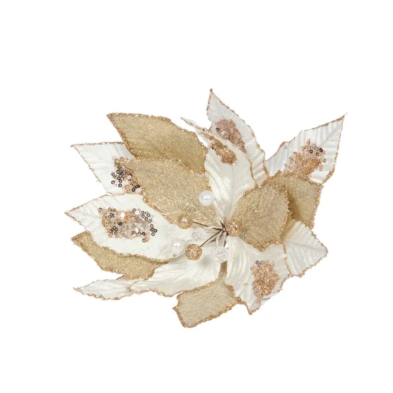 Champagne Poinsettia Tree Stem - Style 1