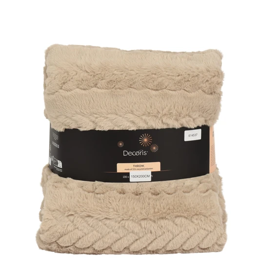 Chevron Braid Pattern Supersoft Throw - Beige